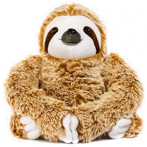 Light Autumn Realistic Sloth Stuffed Plush Toy Animal - Cuddly, Huggable, Silky Fur - Cute Brown Three Toed Sloth for Girlfriend Birthday Gift