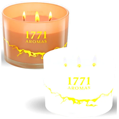 1771 Aromas Vanilla and Coconut Scented Candles - 100% Natural Soy Wax - Large 3 Wick Jar Candle - Up to 50 Hours Burning Time - Candles for Home - Aromatherapy Candles