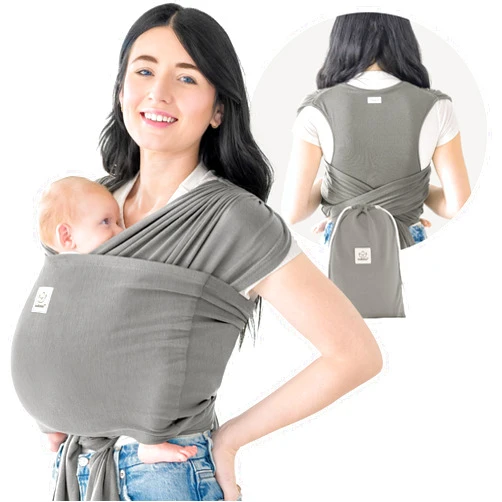 KeaBabies Baby Wrap Carrier Ring Sling - Easy to Wear, Adjustable D-Lite Baby Carrier Newborn to Toddler, Infant Carrying Shirt, Hands Free Bonding, Breathable Fabric Wearing Wrap (Graphite)