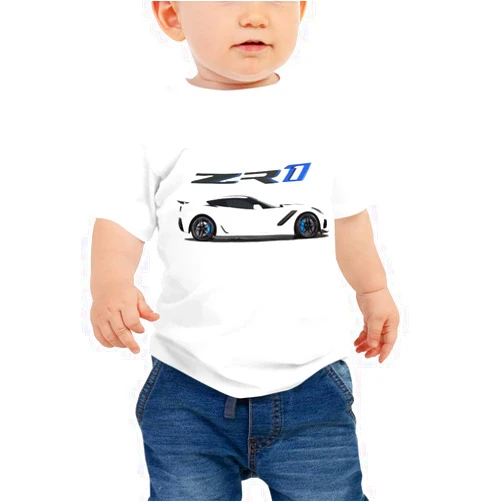 JG Infinite White ZR1 2019 C7 Vette Owner Custom Car Show Baby Jersey Short Sleeve Tee