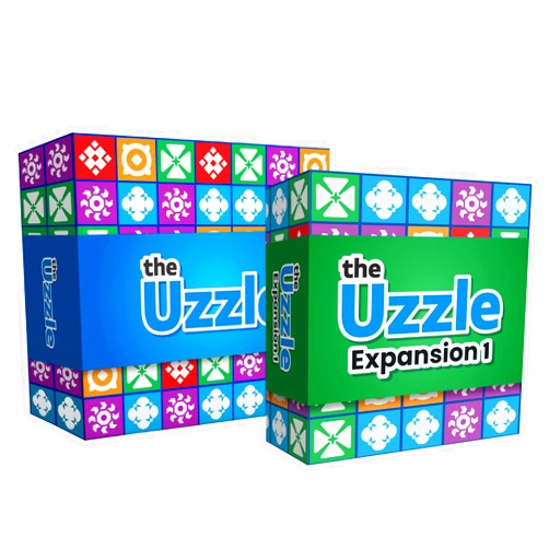 The Uzzle Uzzle 3.0 & Expansion Bundle - Includes New Level 5 Challenges - Fun for Family Game Nights - Skill Development & Gift Set – Bundle of Fun Board Games for Adults & Children - Ages 4+