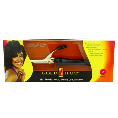 Gold N Hot Gold 'N Hot Professional Spring-Grip Curling Iron, 3/4 Inch