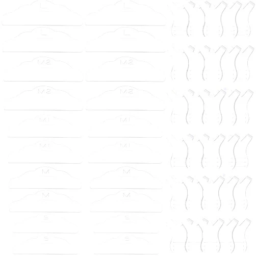 Maitys 20 Pieces Lash Lift Pads Rods Silicone Eyelash Perming Curler and 30 Pieces Y Shape Eyelash Brush, Silicone Perming Curler Makeup Tools, Reusable Lash Lifting Pads(Clear)