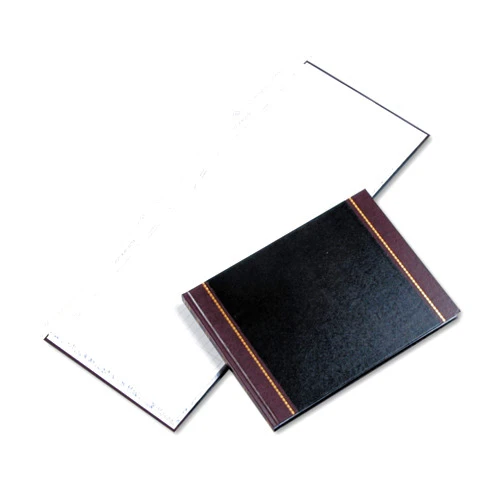 Wilson Jones S491 Detailed Visitor Register Book, Black Cover, 208 Ruled Pages, 9 1/2 x 12 1/4