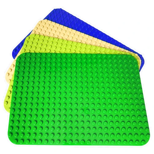 Apostrophe Games Large Building Blocks Base Plates Compatible with All Major Brands – 15 x 10 Inches for Construction Bricks – 4-Pack Multicolor for Table and Floor Use, STEM Learning