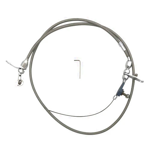 Spartshome Transmission Kickdown Cable Kit,Stainless Braided Kick Down Cable Replacement for Chrysler 904 Tranny Mopar