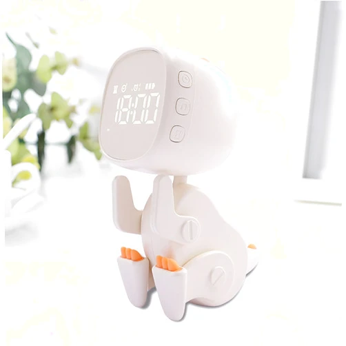WATSAVPUP Kids Dinosaur Alarm Clock for Boys and Girls Bedroom, LED Cute Bedside Clock with Digital Display, Children's Sleep Trainer, Ok to Wake Light and Night Light, for Kids(Beige)