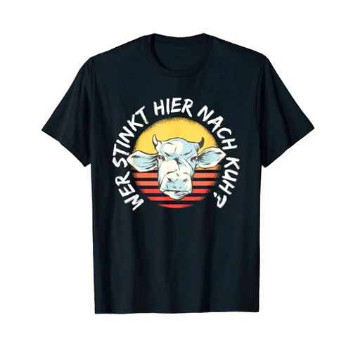 Lustige Bauern Landwirte Kühe Geschenkideen Wer stinkt hier nach Kuh, Farmer, Gift T-Shirt