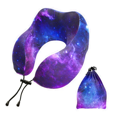 Joisal Starfield Portable Pillow for Traveling, U-Shape Airplane Pillow, Travel Neck Pillows for Adults