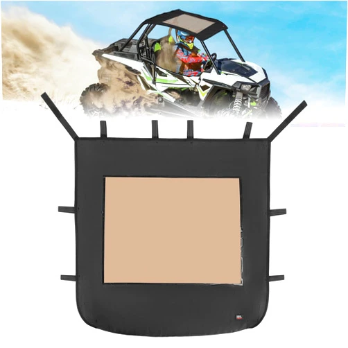 KEMIMOTO Soft Canvas Roof Top, 1680D Oxford Fabric, Waterproof, Compatible with Polaris RZR XP 1000 / Turbo / 900 up to 2023. Black UTV Sunshade Soft Top for 2-Seater Models