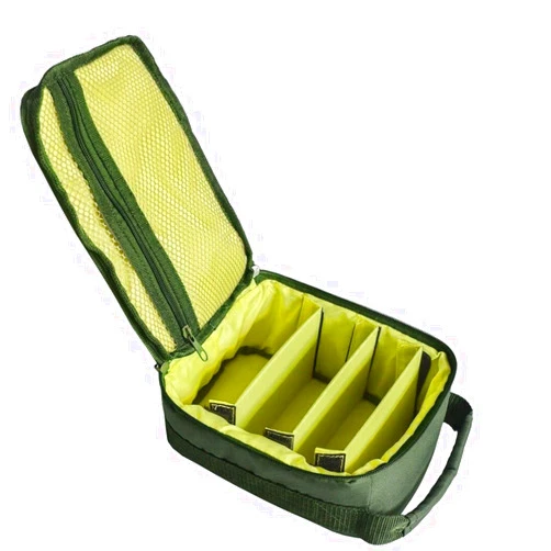 XUJIQI Fishing Tackle Bag Waterproof Fishing Bag Portable Fishing Reel & Gear Bag with 3 Adjustable Dividers for Spinning Baitcasting Fly Reels (Army Green)