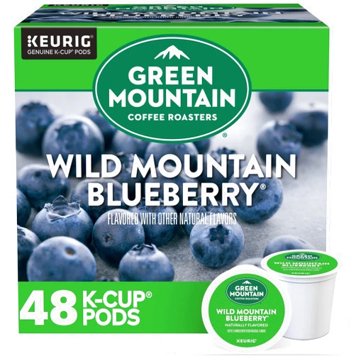 Green Mountain Coffee Roasters Green Mountain Coffee, Wild Mountain Blueberry, Single-Serve Keurig K-Cup Pods, Light Roast, 48 Ct (2 Boxes of 24 Pods)