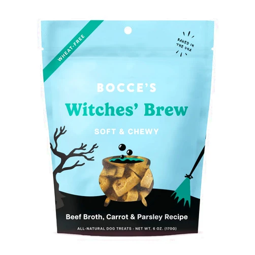 Bocce's Bakery All-Natural Witches Brew Dog Treats, Wheat-Free, Limited Ingredient Soft & Chewy Dog Treats, Inspired by Halloween, 6 oz
