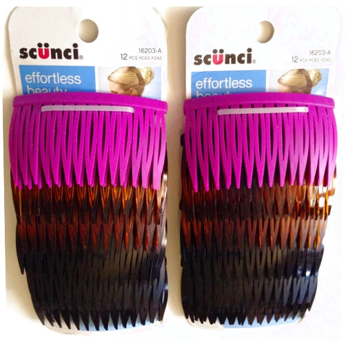 Scunci 1620303a048 Side Combs Assorted Colors 12 Count