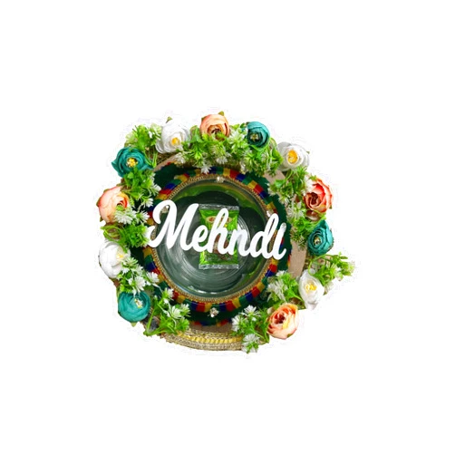 DESI BY DIL Beautiful Floral Designer Thali or Platter or Tray for Mehendi Ceremony, for Indian Wedding Decorations, Indian Mehandi Sangeet, Wedding Favors Occasion Mehndi & Haldi