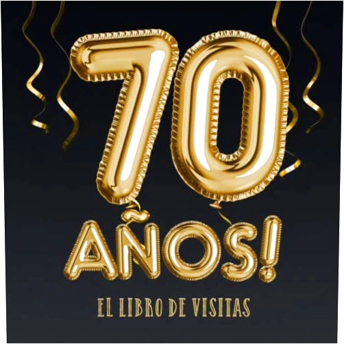BetterNotes Cumpleaños 70 años - El libro de visitas: Decoración para el 70 cumpleaños – Regalos para hombre y mujer - 70 años - Edición Globos Oro Negro - Libro de firmas ... y fotos de los invitados (Spanish Edition)