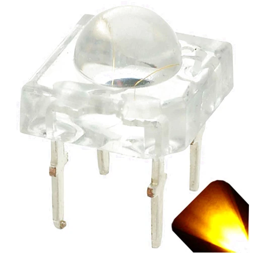 Lighthouse LEDs 5mm Piranha Yellow/Gold LED - Ultra Bright Superflux (Pack of 10)
