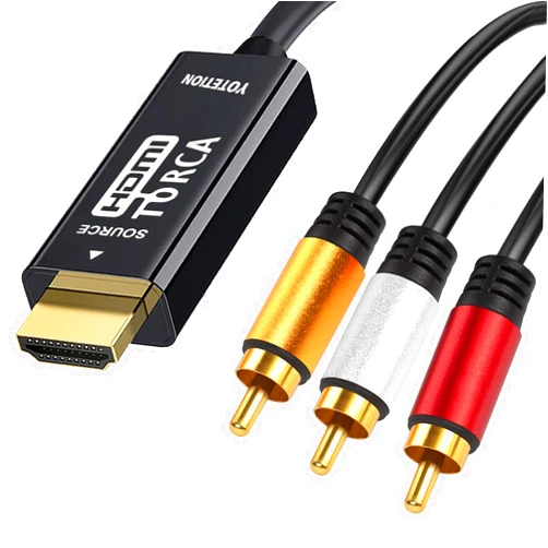 YOTETION HDMI to RCA Cable 6FT with IC, HDMI Male to 3-RCA AV Cable Video Audio Component Converter Adapter 1080P Cable for TV HDTV DVD