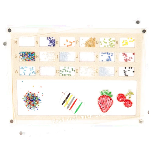 Svartur Acrylic Bead Mat with Lid, Solid Base Seed Bead Tray with Built-in Felt Bead Mat & Magnetic Cover, Bead Board for Jewelry Making, Bead Sorting Tray for Seed Bead, Small Bead Under 4mm