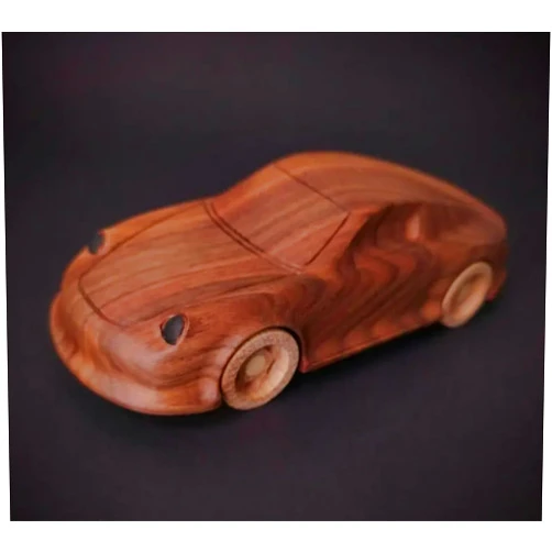 Generic Handmade Decorative Model Car : Wooden Toy Car with Personalized Any Name or Text