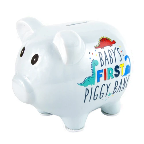 Baby Essentials My First Piggy Bank, Baby's First Piggy Banks for Boys and Girls (Dinosaurs)