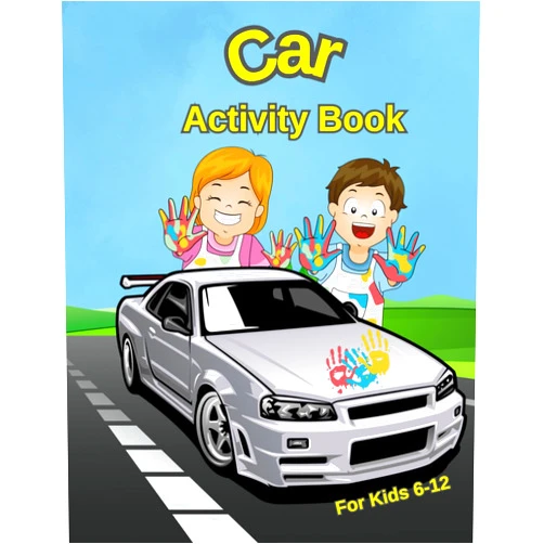 Su Sun Car Activity Book for Kids Ages 6-12: | Coloring, Mazes, Dot to Dot, Crossword, Interesting facts and More! | Vehicles, Racing cars, Trucks, Campers, Tractors, Diggers and Dump Trucks |