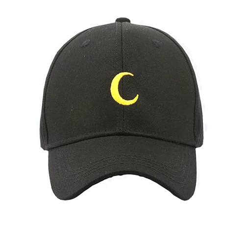 Furtony Cap Adjustable Hat Moon Pattern Embroidery Headwear Hats Hip-Hop Baseball Caps Cotton