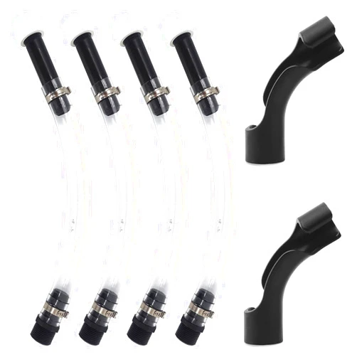 PRIJESSE 4 PACK Racing Fuel Filler Jug Hose, 14 Inch Transparent Gas Can Hose with 2 PACK Hose Bender, Clear Racing Fuel Filler Hose for Fuel Filler Hose Racing Fuel Container Fuel Tank Gas Can