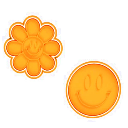 Handmade Flower Groovy Smiley Face Cookie Cutter & Stamp