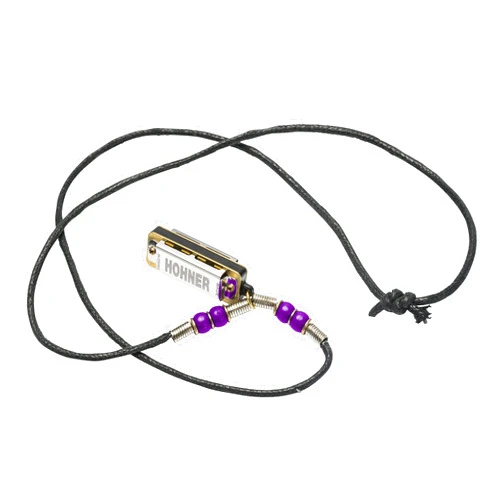 Hohner M38N-PU Mini Harmonica Necklace, Purple