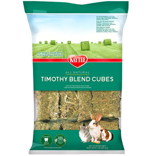 Kaytee Timothy Hay Blend Cubes for Pet Rabbits, Guinea Pigs, Chinchillas, and Other Small Animals, 1 Pound