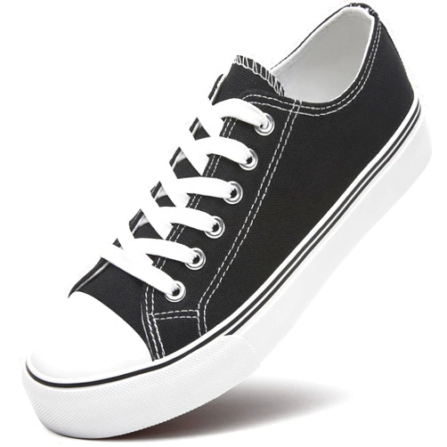 ZGR Womens White Tennis Shoes for Women,Lace up Canvas Sneakers,Casual Walking Canvas Shoes
