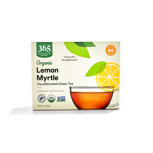 365 by Whole Foods Market, Organic Decaffeinated Green Tea with Lemon Myrtle (40 Tea Bags), 2.1 Ounce (pack of 12)