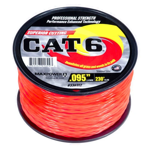MaxPower 338912 0.095-in. x 230-ft. CAT6 Twisted Trimmer Line, Orange