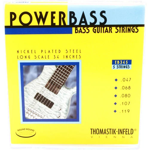 Thomastik-Infeld EB345 Bass Guitar Strings: Power Bass 5 String Magnecore Set G, D, A, E, B Set