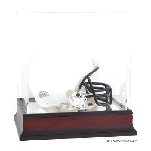 Nitori Mounted Memories MM-DISPM5MARY Maryland Terrapins Mahogany Logo Mini Helmet Display Case with Mirror Back