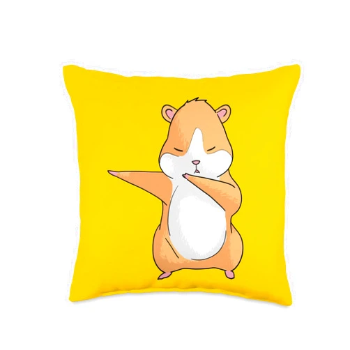 Teenager Tänzer Tänzerin Mädchen Junge Kleidung Dancers Funny Animals Hamster Gift Fashion Orange Throw Pillow, 16x16, Multicolor