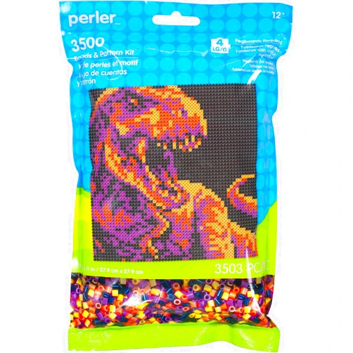 Perler Tyrannosaurus Rex Pattern Bag Beads Kit, 3500pcs, Dino