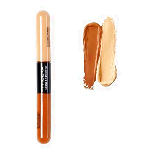 Phoera AQUAPURITY PHOERA® Sculpt & Highlight Concealer Contour Foundation Oil Control Face Contour Dual Face Shadow Repair Make Up (102 ALMOND/LIGHT)