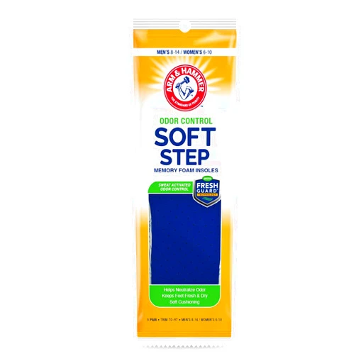 Arm & Hammer Odor Control Soft Step Insoles, Memory Foam Insoles for Men, Memory Foam Insoles for Women, Best Insoles for Standing All Day, Foot Inserts, Shoe Inserts Men and Women -1 Pair