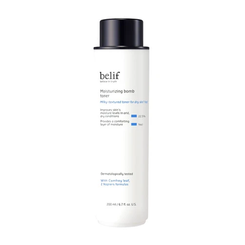 belif Moisturizing Bomb Toner with Ceramide, Ultra Moisturizing Formula, Heal & Soothe Dry Skin, Restores Skin Barrier, Hydrating Facial Milky 2-in-1 Toner & Moisturizer, Korean Skin Care