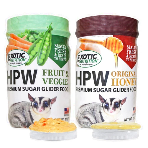 Exotic Nutrition Sugar Glider HPW Diet Jar - High Protein Healthy Natural No Mess Food for Sugar Gliders - High Protein Wombaroo Diet (Combo)