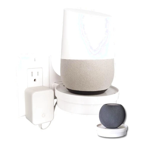 Mount Genie The Easy Outlet Shelf by Mount Genie - Works With All Outlets - 60 Second Install - Hidden Cord Cable Storage - Perfect Google Home Mount, Nest Wifi Mount, for Cameras, Voice Assistants, and More