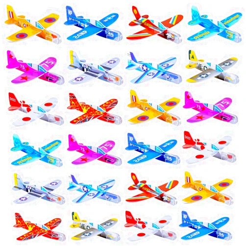 Manmel 50 Pcs Foam Gliders Planes Toys for Kids, Paper Airplane, Party Favors Goodie Bag Stuffers, Outdoor Flying Toys, Bulk for Classroom Prizes Boys and Girls