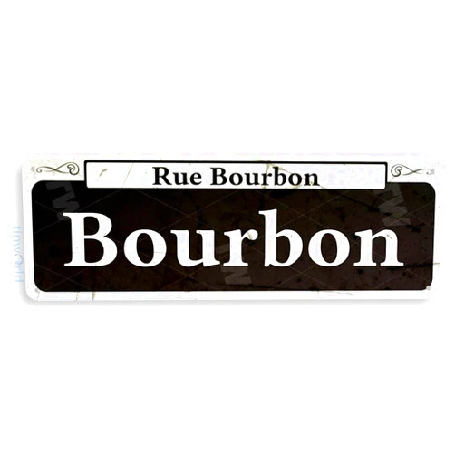 Tinworld Tin Sign Bourbon Rustic Street Metal Sign Decor New Orleans Shop Market French Quarter A866