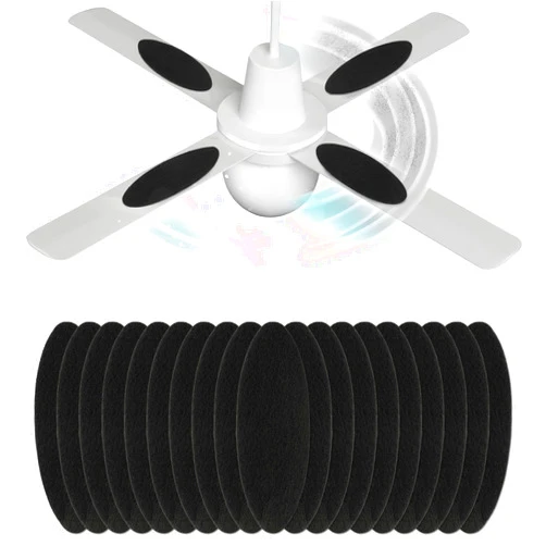 GQIRIL Ceiling Fan Filters for Blades - 20 Pack Unscented Activated Coconut Carbon Air Filter, Universal Easy Sticks Charcoal Ceiling Fans Air Purifiers Pads for Common Household Office Contaminants