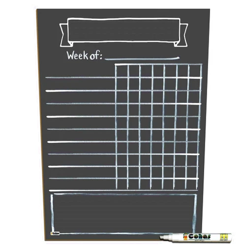 Cohas Chore Chart for Daily Responsibilities and Rewards, Solid Non-Magnetic 12 by 16 Inch Chalkboard, includes 1 White Marker, Blank No Design