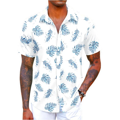 COOFANDY Mens Hawaiian Shirts Short Sleeve Button Down Aloha Shirt Casual Beach Clothes
