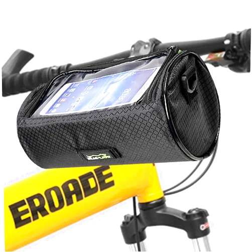 Oranlife Bike Handlebar Bag, Waterproof Phone Cycling Mount Front Bags, Bicycle Storage Bag with Removable Shoulder Strap, 6 inch Transparent Pouch, Best Gift