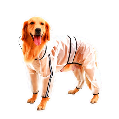 PATYELF Clear Dog Rain Coats, Waterproof Dog Raincoat, Rain Jacket Raincoat, Adjustable Reflective Lightweight Pet Rain Clothes, Dog Hooded Slicker Poncho for Small, Medium, Large Dogs (M)